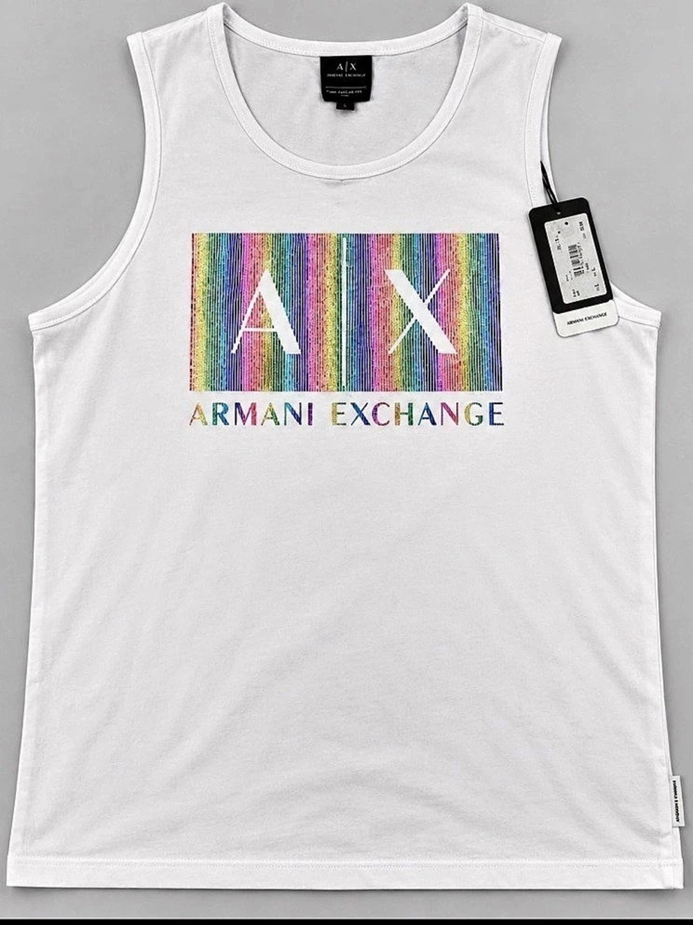Armani Exchange Pride Graphic Tank Top White